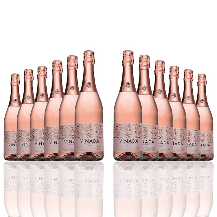 VINADA - Sparkling Rosé - Zero Alcohol Wine - 750 mL (12 Glass Bottles)