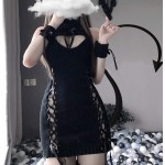 Sexy Cosplay Lingerie Backless Anime Virgin Killer Sweater Pullover Knit Top