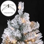 OasisCraft Snow Flocked Christmas Tree 6.5 Ft with 350 Light, Prelight Artificial Pine Xmas Tree