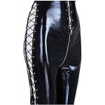 GWQDJ Women Sexy Catsuit Sleeveless Zip Nightclub Jumpsuit Sexual Lingerie Latex Sexy Leather Jumpsuit,XXXL