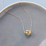 Ross-Simons Italian 14kt Yellow Gold Textured Love Knot Pendant Necklace