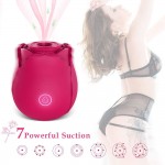 Rose Toys, Sucking Vibrator for Women with 7 Intense Suction, Adorime Rechargeable Clit Sucker Nipple Stimulator Sex Toys for Women for Sex, Red