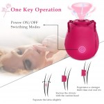 Rose Toys, Sucking Vibrator for Women with 7 Intense Suction, Adorime Rechargeable Clit Sucker Nipple Stimulator Sex Toys for Women for Sex, Red