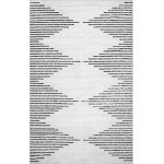 nuLOOM Romina Machine Washable Diamond Stripes Area Rug, 4&#39; x 6&#39;, Ivory