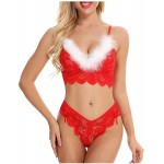 Danmeifu Lingerie for Women Christmas Babydoll Sexy Santa Sleepwear