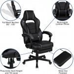 Flash Furniture X40 Gaming Chair Racing Ergonomic Computer Chair with Fully Reclining Back/Arms, Slide-Out Footrest, Massaging Lumbar - Black/Gray