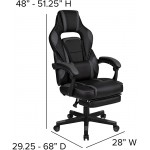 Flash Furniture X40 Gaming Chair Racing Ergonomic Computer Chair with Fully Reclining Back/Arms, Slide-Out Footrest, Massaging Lumbar - Black/Gray