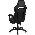 Flash Furniture X40 Gaming Chair Racing Ergonomic Computer Chair with Fully Reclining Back/Arms, Slide-Out Footrest, Massaging Lumbar - Black/Gray