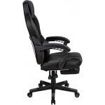 Flash Furniture X40 Gaming Chair Racing Ergonomic Computer Chair with Fully Reclining Back/Arms, Slide-Out Footrest, Massaging Lumbar - Black/Gray