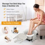 COSTWAY Foot Spa Bath Massager, Collapsible Feet Salon Tub with Adjustable Heating Temperature &amp; Electric Roller, Remote Control for Easy Operation, Infrared Lights, Bubbles Function