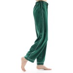 ZIMASILK 22 Momme Pure Mulberry Silk Long Pajama Set for Women - V Neck Trimmed