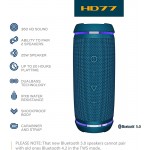 TREBLAB HD77 Blue - Premium Bluetooth Portable Speaker - 360° HD Surround Sound - Wireless Dual Pairing - 25W of Stereo Sound - DualBass Technology - IPX6 Waterproof Design with up to 20H of Run Time