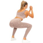 Workout Sets for Women 2 Piece Snake Print High Waisted Yoga Leggings with Stretch Sports Bra Gym Clothes