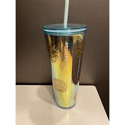 2020 Starbucks Holiday Acrylic Cold Cup Tumbler 20oz Glitter Gold Mermaid