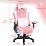 FANTASYLAB Massage Reclining Gaming Chair Pink Big Tall Gaming Chair with Massage Game Chair Computer Gaming Chairs for Adults Gamer Chair with Adjustable Armrest Racing Recliner