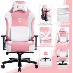 FANTASYLAB Massage Reclining Gaming Chair Pink Big Tall Gaming Chair with Massage Game Chair Computer Gaming Chairs for Adults Gamer Chair with Adjustable Armrest Racing Recliner