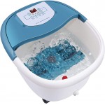 Foot Spa Bath Massager with Heat,6 Motorized Massage Rollers,Bubbles,Vibration and Red Light,Digital Temperature Control,Timer,Pedicure Stone,Relax Tired Feet for Home Office Use(Blue)