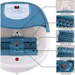 Foot Spa Bath Massager with Heat,6 Motorized Massage Rollers,Bubbles,Vibration and Red Light,Digital Temperature Control,Timer,Pedicure Stone,Relax Tired Feet for Home Office Use(Blue)