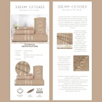 Dream Catcher, 4 Piece Set, %100 Cotton, Turkish, Towels for Bathroom, Plush Fabric, 1 Washcloth, 1 Hand Towel, 1 Body Towel, 1 Foot Towel, Super Water, Absorbent, Hotel, Luxury Bath Towels(Brown)