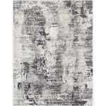 Home Dynamix The Spruce Summer Rain Modern Abstract Area Rug, Gray/Ivory, 5&#39;2&#34;x6&#39;11&#34; Rectangle