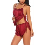 Avidlove Women One Piece Lingerie Sexy Lace Teddy Mini Babydoll Bodysuit Deep V Nighty&amp;Avidlove Women Satin Pajamas Sleepwear Sexy Cami Shorts Pajama Sets