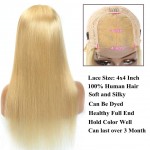 Hot Star 613 Blonde Lace Closure Wigs 4x4 613 Blonde Lace Front Wigs Human Hair 4x4 Blonde 613 Straight Frontal Human Hair Wigs for Women Middle Part Natural Hairline 30 Inch