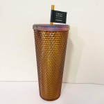 Starbucks Limited Edition 2021 50th Anniversary Honeycomb Gold Studded Cold Cup Tumbler 24oz