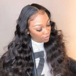 BEEOS Transparent 13X6 Lace Front Wig with Pre Plucked Hairline,150% Density Body Wave Invisible Lace Human Hair Long Wigs Match All Skins (20 Inch)