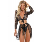 YXBNNY Sexy Chemise Lingerie for Women Hollow Out Sheer Deep V Neck Lace Eyelash Nightgown