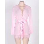 Sexy Lingerie Sexy Lace V-Neck Tie Nightdress Lace Edge Sexy Pajamas