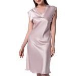 Silk Nightdress Real Silk Nightgowns for Women Charmeuse 100% Mulberry 22 Momme Silk Short Sexy Chemise Ladies Sleepwear