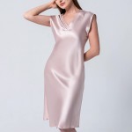 Silk Nightdress Real Silk Nightgowns for Women Charmeuse 100% Mulberry 22 Momme Silk Short Sexy Chemise Ladies Sleepwear