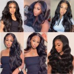 Lace Front Wigs Human Hair Pre Plucked Body Wave Wigs for Black Women 32 inch Human Hair Wigs 4x4 Lace Closure Wigs Brazilian Virgin Hair Glueless 150% Density Long Wavy Wigs