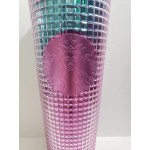 Starbucks 2021 Summer Pink and Blue Grid Kaleidoscope 24 oz Venti Tumbler