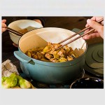 Crock Pot Enameled Cast Iron -, 3 Quart Round Clay Stockpot, Purple Nonstick Pan Skillet Anti-Splatter (Color : White, Size : 3.3L)