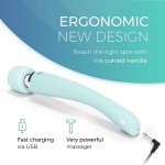 Cordless Wand Massager - Strongest Therapeutic Vibrating Power - Best Rated for Travel Gift - Magic Stress Away - Perfect for Muscle Aches and Personal Sports Recovery - USB - Curve (White)