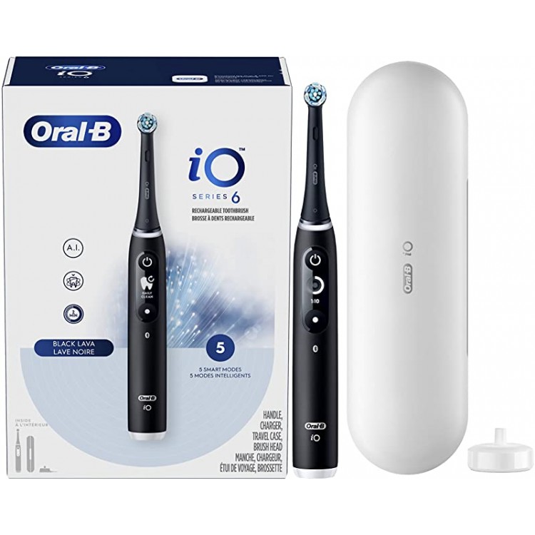 Oral-B iO Series 6 Electric Toothbrush with (1) Brush Head, Black Lava