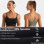 Womens Sports Bra,2 Pack Longline Padded Wireless Strappy Yoga Bra Workout Tops Active Wear