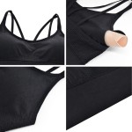 Womens Sports Bra,2 Pack Longline Padded Wireless Strappy Yoga Bra Workout Tops Active Wear