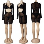 GLUDEAR Women&#39;s Sexy Sheer Mesh See Through Rhinestone Diamond Bodycon Mini Dress Clubwear Outfit