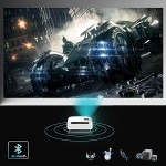 5G WiFi Bluetooth Projector 4k ,9800 lux 1080P Mini Projector with 480&#34; Display, Support ±50° 4P/4D Keystone Correction,Dolby,Zoom,Home&amp;Outdoor Projector iOS/Android/PS4 (White)