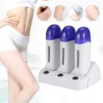 Roll on Hair Removal, Warm Wax Heater Roller Waxing Hot Cartridge Hair Removal with Pedestal, Painless Flawless Professional Hair Removal Machine for Women Men Safe and Effective (3) YXF99