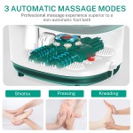 Foot Spa Bath Massager with Heat,Misiki Pedicure Foot Spa with 3 Automatic Modes &amp; 6 Motorized Shiatsu Rollers for Relieve Foot Pressure,Foot Soak Tub with Bubble Jets,Rotating Pedicure Stone