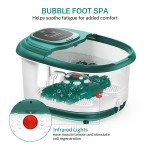 Foot Spa Bath Massager with Heat,Misiki Pedicure Foot Spa with 3 Automatic Modes &amp; 6 Motorized Shiatsu Rollers for Relieve Foot Pressure,Foot Soak Tub with Bubble Jets,Rotating Pedicure Stone