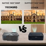 TECDIGBO WiFi Projector Native 1080P 9000L Bluetooth 5G/2.4G Projector Keystone Correction Support 4K Full HD Outdoor Movie Projector for Smart Phone/Laptop/PC/DVD/TV/PS4