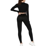 Gleeter Women’s Workout Outfit 2 Pieces Seamless High Waist Yoga Outfits Activewear Sets for Women