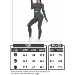 Gleeter Women’s Workout Outfit 2 Pieces Seamless High Waist Yoga Outfits Activewear Sets for Women