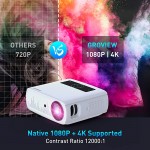 Projector, GROVIEW 9500L Native 1080P Projector, Full HD WiFi Projector with Bluetooth 5.0, Supports 4K Video &amp; 300&#34; Display, 5G Synchronize Smartphone Screen, Compatible w/Laptop/PC/DVD/TV/PS5