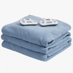 HNABAIC Electric Heated Blanket, 10 Heating Levels, 1-10 Hours Auto-Off Timer, Soft Polar Fleece Lightweight, Machine Washable, ETL Certification (Blue, 100x90” King Size, Dual Control)