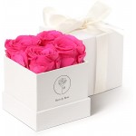 Beverly Rose Box 4Pcs Real Eternity Preserved Roses in Elegant Box – Fresh Premium Forever Flowers That Last a Year Or More Ideal for Valentines’ Day, Anniversary, Birthday (Pink)